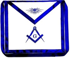 Masonic Master Mason Square Compass Apron EMBROIDERED Blue Lodge Fraternity picture