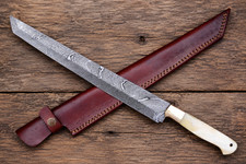 15'' Handmade Damascus Brisket Slicer – Bbq Chef Cutting Meat Carving Knife 2202 picture
