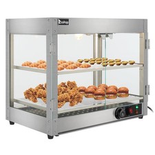 2 Tiers Food Warmer Display Case Commercial Food Pizza Heated Showcase Durable picture