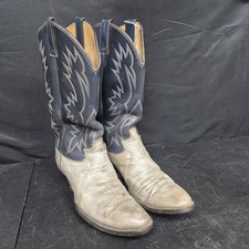 Vintage Justin Gray Teju Lizard Purple Era Western Cowboy boots Men Size 10 1/2D picture