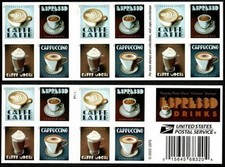 USPS BOOKLET OF 20 FIRST CLASS LETTER STAMPS Espresso Drinks picture