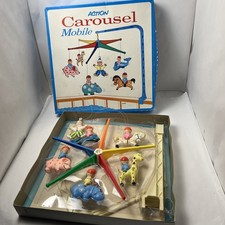 Vintage 1968 Action Carousel Mobile for a babies Crib Stahlwood Toys Circle  picture