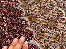 VINTAGE WOOL SILK RUG 8x11 HAND-KNOTTED ORIENTAL antique fine handmade real 8x12 picture