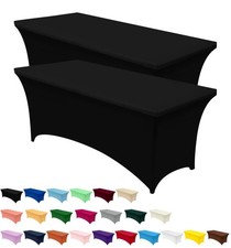 Utopia Kitchen Spandex Tablecloth 10 Pack [6FT, Red] Tight, Fitted, Washable... picture