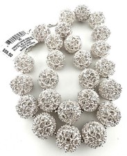 Charter Club Chunky Filigree 15mm Silver Ball Necklace NWT Sparkly 18” Plus Ext picture