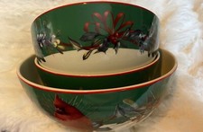 Lenox Winter Greetings Bowls Set Of 3 Green Hard To Find Catherine McClung New picture