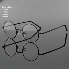 Vintage Round Metal Eyeglass Frames Spring Hinges Unisex Full Rim Glasses picture