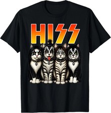Hiss Cat Kittens Lovers Rock Rockin Birthday Men Women Gifts T-Shirt picture