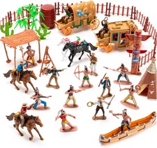 West Cowboys and Indians Toys, Plastic Native American Indians Figures Toys Set picture