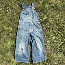Vintage 40s 50s Sears? Workwear Kids Denim Overalls Parva Buckles Selvedge picture