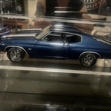 1970 Chevrolet Chevelle SS 454 Blue&White 1:24 Franklin Mint Without Box picture