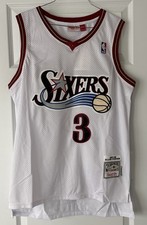 Authentic 1997 98 Allen Iverson 76ers Sixers Mitchell Ness Jersey Sz- 44 LG picture