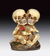  Skeleton Lovers with Rose Skull Figurine Statue Skeleton Halloween picture