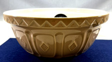 Mason Cash S121 Beige Ceramic Mixing Bowl 4.25 Qt Diamond Pattern England picture