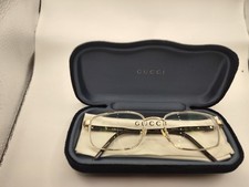 GUCCI GOLD METAL BROWN FRAME GG1801O 007 56/19/145 L MADE IN ITALY picture