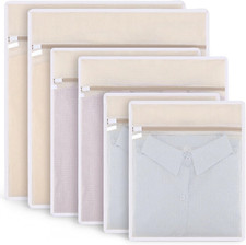 6 Pack Durable Cotton Mesh Laundry Bags for Delicates, Natural Cotton Laundry Ba picture