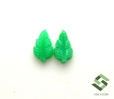 12x7 mm Natural Chrysoprase Handmade Carving Pair 4.31 CTS Loose Gemstones picture