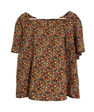 SHEIN Curve Women’s Multicolor Floral Short Sleeve Pullover Blouse Top 0XL picture