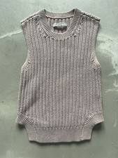 AllSaints XS Sleeveless Sweater Fitted Jumper Soft Pink Mauve Ribbed picture
