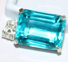 77.45 Ct Certified Natural Topaz 925 Solid Silver Emerald Pendant Loose Gemstone picture