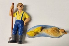 Bullyland Farmer w/ Pitchfork and Swan Family 1980s - 1990s picture