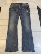 Rock Revival Tricia Boot Jeans Womens Size Stretch Denim Embroidered Rhinestones picture