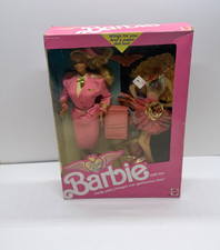 Barbie Flight Time African American Doll Gift Set 1989 Mattel Pink Dress NEW picture