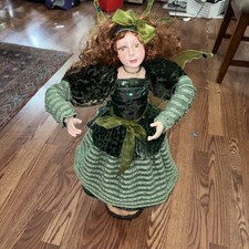 Winward Fairy Pixie Doll Butterfly Wings green dress Garden Red Hair 25” tall picture