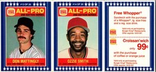 1987 Burger King All-Pro - Don Mattingly, Ozzie Smith #13-14 Complete Panel picture
