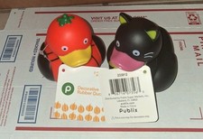 PUBLIX HALLOWEEN 2026 RUBBER DUCKS. LOT OF 2. PUMPKIN AND CAT DUCKS. NEW W/TAGS. picture