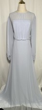 Vivian Diamond Dessy Collection Dress Maxi 14R Gown Formal Evening Blue New picture