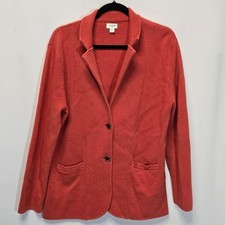 J Crew Factory Orange Cotton Double Button Schoolboy Blazer Sweater Womens XL picture