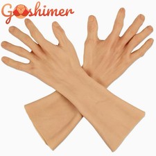 Realistic Silicone Glove Hand Skin Cover Scars Hand Sleeve Cosplay Crossdresser picture