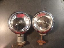 1949-1951 Ford Vintage OEM Fog Lights w/ Clear Pristine Lens Stamped Ford picture