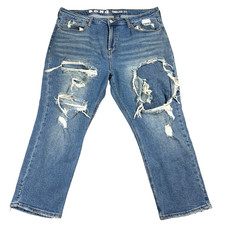 S.O.N.G. Jeans Womens 17x33 Blue Distressed Timeless Fit Denim Pants Y2K Grunge picture