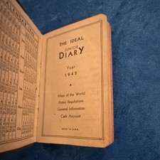 Vintage 1943 The Ideal Junior Diary Pocket Journal WorldWar II Era WWII Ephemera picture