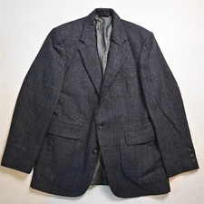 Vtg Mens 36S Blue Glenn Check Wool Tweed Mens Blazer Suit Jacket Sport Coat picture