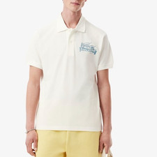 Lacoste Polo Shirt Men's SZ XL White Classic Fit Organic Cotton Mesh $125 picture