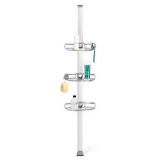 simplehuman 8' Tension Pole Shower Caddy, Stainless Steel/Anodized Aluminum picture