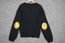 Kapital Black Smiley Face Elbow Patch Crewneck Sweatshirt Size 4 Made in Japan picture