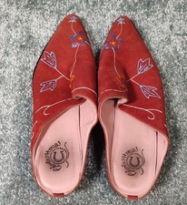 Charlie 1 Horse by Lucchese red suede western mules Sz 9 M picture