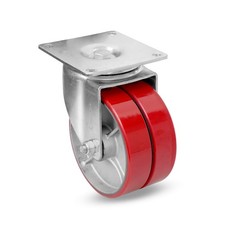 Klutch 8in. Heavy-Duty Dual-Wheel Swivel Caster, 2600-Lb. Capacity picture