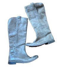 Women’s Frye 77534 Paige Tall Riding Tan Distressed Leather Boho Boots Size 8.5 picture