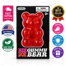 NeeDoh Gummy Bear Red Squishy Toy Stress Relief Sensory Fidget Kids Gift picture