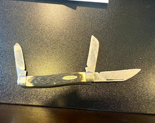 Vintage Imperial Prov USA 3 Blade Stockman Pocket Knife Jigged Handle Stainless picture