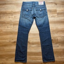 True Religion Ricky Jeans Mens 30 (Fits 31x34) Blue Straight Leg Made in USA VTG picture