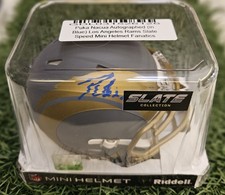 Puka Nacua Autographed Signed Los Angeles Rams Slate Mini Helmet - Fanatics picture