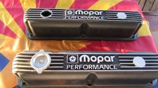 OLD SCHOOL MOPAR PERFORMANCE SMALL BLOCK FINNED ALUMINUM VALVE COVERS #4532023 picture