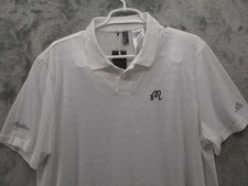 NWT Adidas x Malbon Polo Shirt Mens Large White Chevron Golf Performance Stretch picture