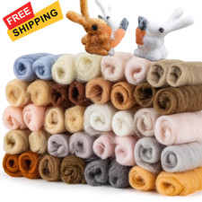 Sukh 40pcs Felting Wool Roving - 20 Dark Colors for Needle...  picture